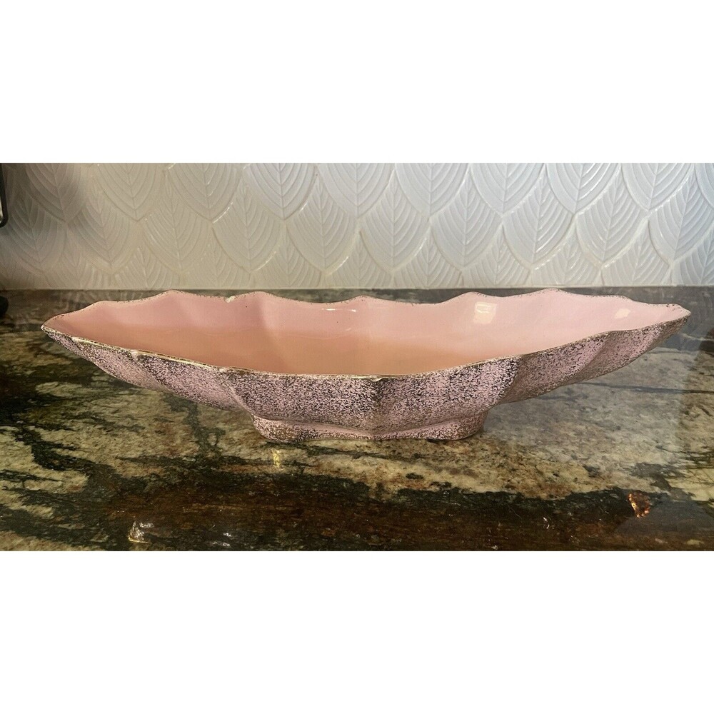 California Original Pottery 764 Console Bowl Pink Gold Fleck MCM VTG Granny Core